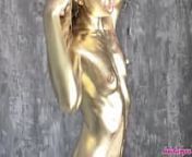 Paints Herself and Rides a Cock - Deepthroat and Doggystyle Fuck - Laloka4you from gold body painted girls