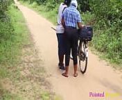 Local girl on a bicycle not knowing how to fix the fault. Taken inside the bush by a man who assisted her fix it and got romance in the process from village couple outdoor romance and boob sucking