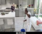 Big booty wife Kay Carter gets fucked by cleaners BBC while husband watches from will tile