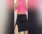 Cute girl in black skirt and pink T-shirt dances and excites her big breasts - Luxury Orgasm from latina petite dancing naked on tiktok while making up mp4