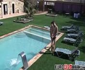 Uncut young Drake Law banging poolside after blowjob from gay porn boy and b