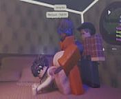 ROBLOX: Slutty femboy gets face fucked and gang banged by two big cocks from femboy by two