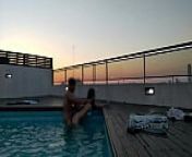 cumming a lot in the pool at sunset - accounter adventure from arab girls masti at pool