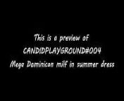 Mega Dominican milf in summer dress from big booty in tight dress jiggling slow motion