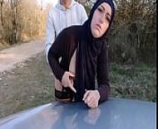 This muslim bitch gets her pussy and ass filled while her husband waits for her in the car !? from my bitch ass arab