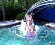 Sexy Step Mom Seduce Big natural Tit to Lesbian Sex from lesbian pool party