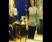 arab girl dancing with friends in Cafe from arab girl open dance and please