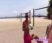 Beach volleyball turns to wild orgy by the pool from means beach sex