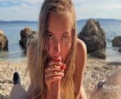 Babe Gets Fucked and Creampied on the Beach - Mira David from beach baby
