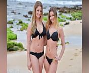 Teddi Rae and Veronica Weston having lesbian fun at beach from se beach ftv