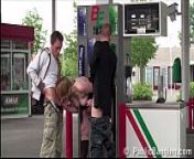 Very pregnant girl is fucking 2 guys at a PUBLIC gas station from pregnant sex in an
