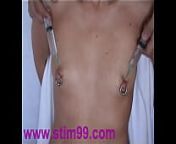 Injection Saline in Breast Nipples Pumping Tits & Vibrator from tied breast