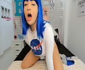Sex Dice Game Nasa Chan cosplay girl blue hair big tits and big butt, twerking, teasing and oil on tits, do you want to play this game?? from oiled pussy twerk