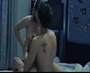 Movies scene, hot, kissing, on bed, clothing from movie bed