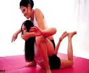 Girl vs Girl Female Fighting Yoga Headscissor Humiliation K.O from female domimation fight