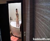 My lewd GF enjoying a freshening shower in the bathtub from sikh family sex scandals video