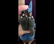 Threesome with Lopunny and Lucario Plushies - Creampie End from pokemon lucario gay porn