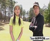 Teen golfer gets her pink pounded on the green! from orgasmic golfers sensual