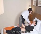 Subtitled Japanese hotel massage leads to blowjob in HD from covert japan com