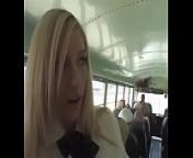 Blonde handjobs Asian in school bus from bus flasher