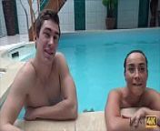 HUNT4K. Sex adventures in private swimming pool from spa