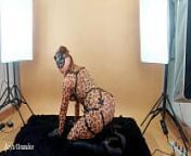 Backstage from photosession, leopard spandex catsuit - Arya Grander from arya rohit naked photos