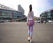 Transparent leggings and sheer shirt in public from ultra transparent leggings