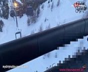 - Daring amateur risky public swallow on the teleferic from ski
