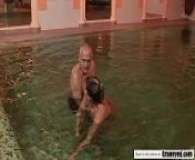 The reward of a swimming lesson is a firm Cock in Samantha's GILF Pussy from older hairy men