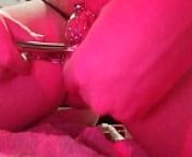 Trans sissy uses elastrator in chastity from castrated shemale castrated