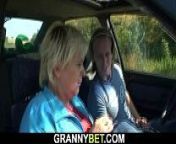 Picked up old granny gets her hairy cunt fucked from hairy cunt granny fu