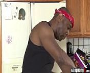 Cooking show ends in interracial orgy with skinny slut from sex with big cook