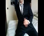 Suit jerk off from japanese gay solo