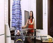 TUTOR4K. Fake English tutor wont leave the apartment until she has sex from tante 50