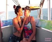 Must See! Risky Public Double Blowjob on a Ferris Wheel with Teen & MILF from all grand mast