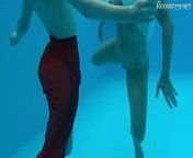 Anastasia Ocean and Marfa are naked underwater from naked are