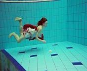 Hot underwater teen Marketa from pool unterwass