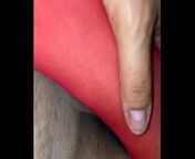 Wife red pantyhose handjob footjob from wife red
