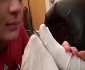 Woman Barefeet Taking off her Sneakers and Socks Feet Worship from twinfeet