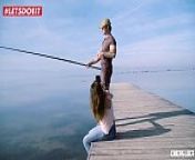 LETSDOEIT - Blonde Pornstar Seduces and Fucks Guy with GF Watching (Frida Sante & Georgie Lyall) from public lingerie