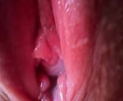 Extremely close-up wet juicy pussy from pooping hentai