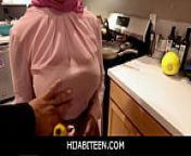 HijabiTeen- Hijab wearing lady Lily Starfire eager to taste big cock. Donnie tries explaining to Lily, what &ldquo;No Nut November&rdquo; is. She is curious about how it works. Donnie starts stimulating her tight pussy to orgasm from thick muslim lady sex