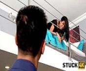 STUCK4K. Hot beautys trouble makes her get off with her kinky helper from hot rachana banarji sex videos