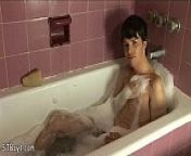 Nude boy having fun stroking off in a bubble bath from nude gay boys