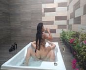 angyamazon femdom fucking rough in amazon in the jacuzzi while is raining from amazon sex girl penis