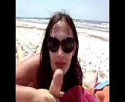 dick sucked on the beach from public blowjob on the beach cum in mouth
