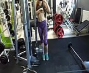 Almost caught in gym during squirting from gym new dress baby