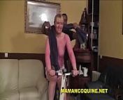 Sexy blonde mature woman gets a big black cock from bike boys
