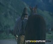 Let's Fuck Outside - Cowboy Fuck her Cowgirl Next To Campire from film movie cowboy western