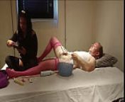 Crossdresser gets shaved in sexy nylon lingerie from colmek cd pink
